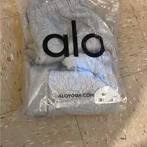 ALO Yoga Heather Gray Joggers and Hoodie